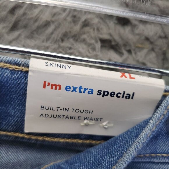 Old Navy Jeans Girls XL Light Blue Skinny Adjustable Waist Stretch Denim *NWT* - Picture 3 of 12